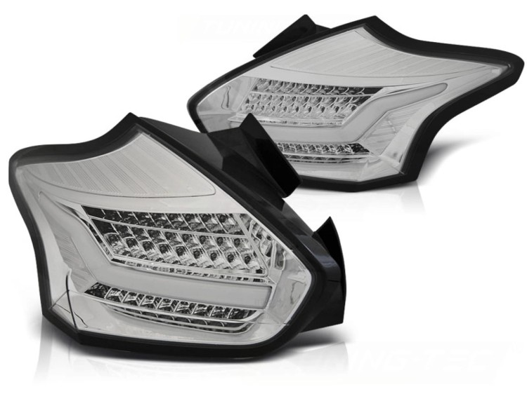 LAMPY TYLNE FORD FOCUS 3 15-18 HATCHBACK CHROME SEQ LED