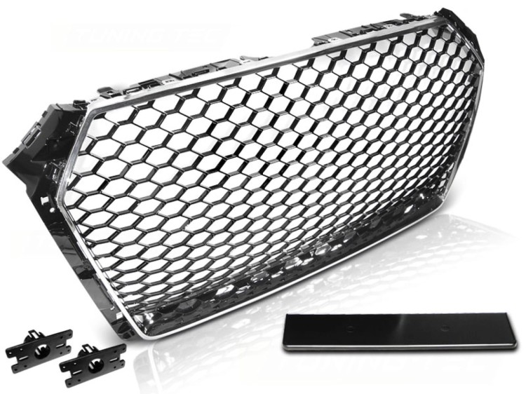 GRILL ATRAPA CHROME BLACK AUDI A4 B9 15-19 PLASTER MIODU
