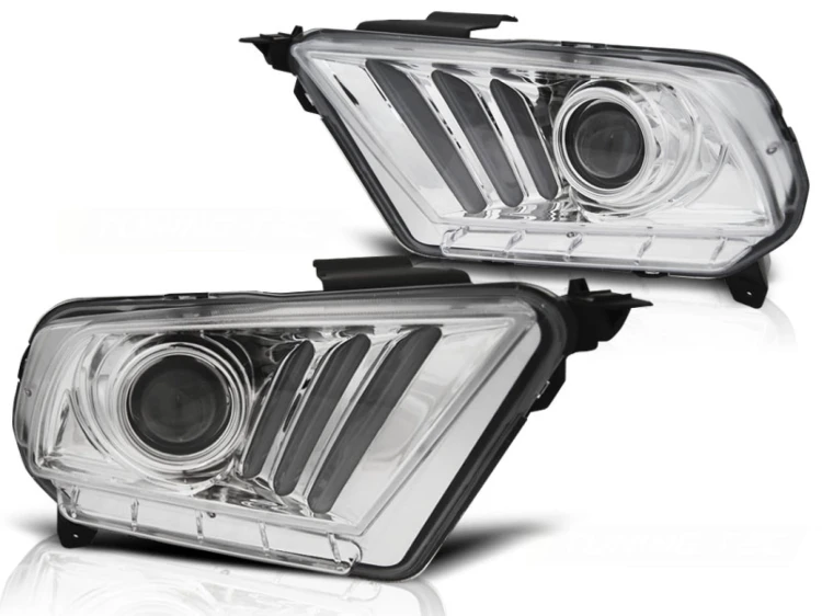 LAMPY PRZEDNIE REFLEKTORY FORD MUSTANG V 10-13 CHROME