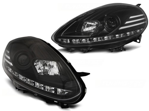 LAMPY PRZEDNIE FIAT PUNTO EVO 10.09-12 BLACK DRL LED