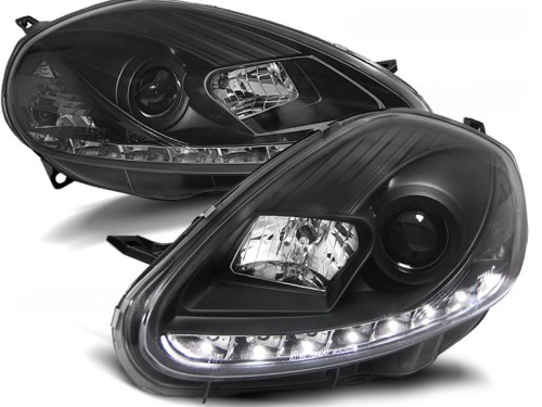 LAMPY PRZEDNIE REFLEKTORY LED FIAT GRANDE PUNTO 08-09 DAYLIGHT BLACK