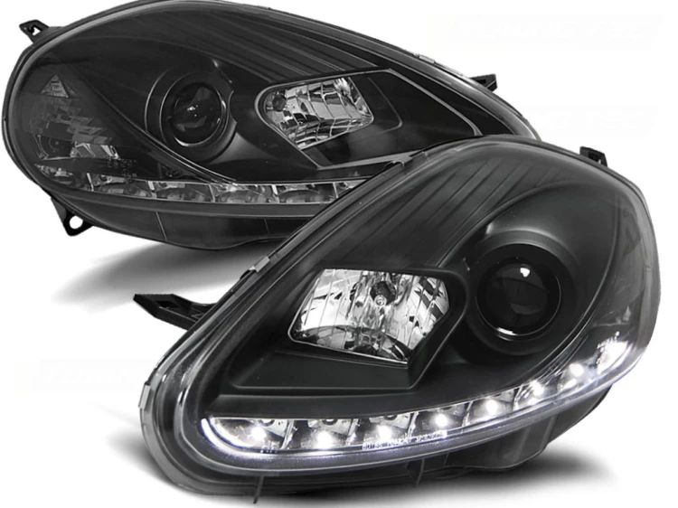 LAMPY PRZEDNIE REFLEKTORY LED FIAT GRANDE PUNTO 08-09 DAYLIGHT BLACK