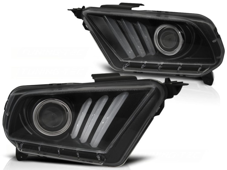LAMPY PRZEDNIE REFLEKTORY LED FORD MUSTANG V 10-13 TUBE LIGHT BLACK