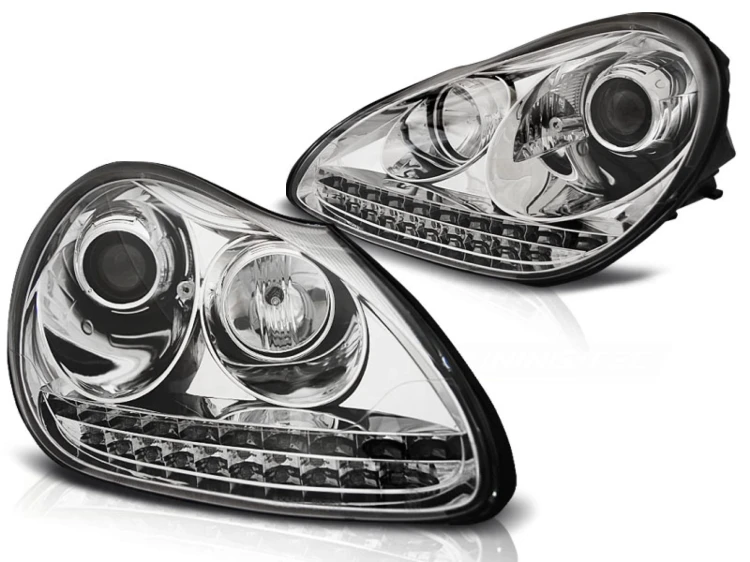 LAMPY PRZEDNIE REFLEKTORY XENON CHROME PORSCHE CAYENNE 02-06