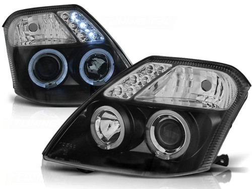 REFLEKTORY LAMPY PRZEDNIE ANGEL EYES BLACK CITROEN C2 09.03-10