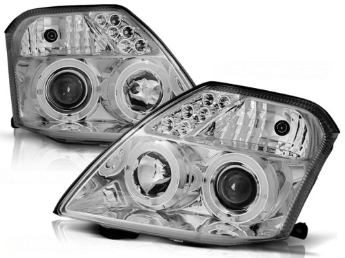 REFLEKTORY LAMPY PRZEDNIE ANGEL EYES CHROME CITROEN C2 09.03-10