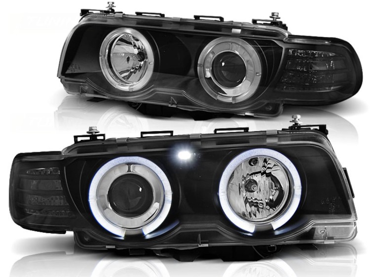 REFLEKTORY LAMPY PRZEDNIE ANGEL EYES BLACK BMW E38 09.98-07.01