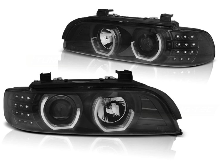 REFLEKTORY LAMPY PRZEDNIE ANGEL EYES 3D BLACK BMW E39 09.95-06.03