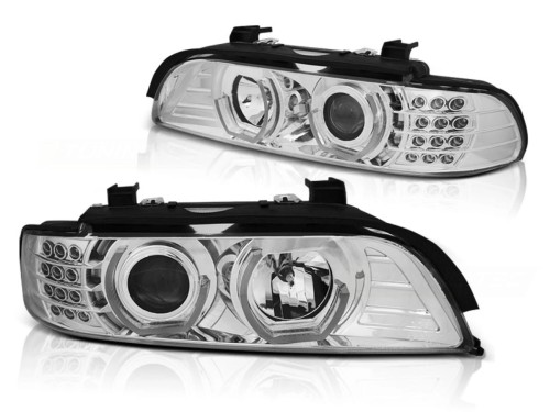 REFLEKTORY LAMPY PRZEDNIE ANGEL EYES 3D CHROME BMW E39 09.95-06.03