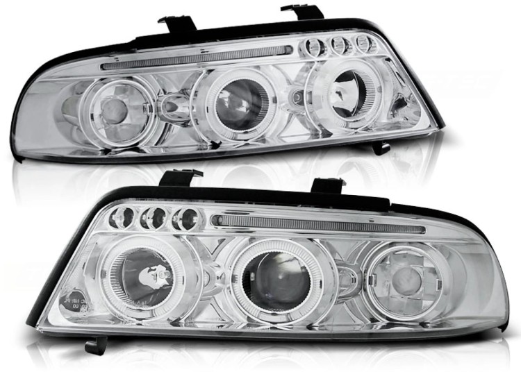 REFLEKTORY LAMPY PRZEDNIE CHROME ANGEL EYES AUDI A4 01.99-09.00