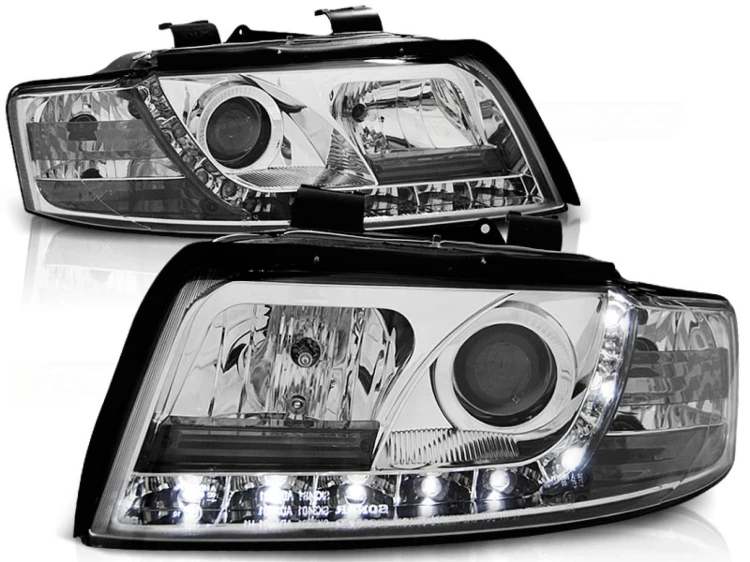 LAMPY PRZEDNIE REFLEKTORY CHROME AUDI A4 B5 10.00-10.04