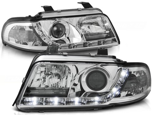 LAMPY PRZEDNIE REFLEKTORY CHROME AUDI A4 B5 01.99-09.00