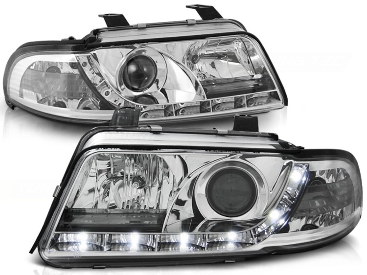 LAMPY PRZEDNIE REFLEKTORY CHROME AUDI A4 B5 01.99-09.00