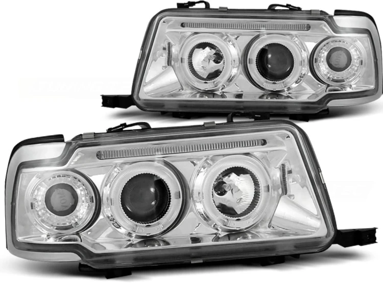 LAMPY PRZEDNIE REFLEKTORY ANGEL EYES CHROME AUDI 80 B4 09.91-04.96
