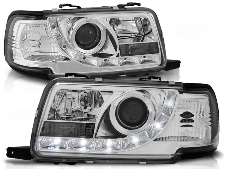 LAMPY PRZEDNIE REFLEKTORY CHROME AUDI 80 B4 09.91-04.96