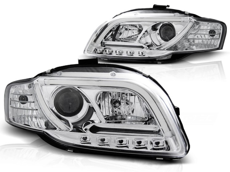 LAMPY PRZEDNIE REFLEKTORY CHROME AUDI A4 B7 11.04-03.08