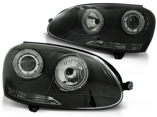 REFLEKTORY LAMPY PRZEDNIE ANGEL EYES BLACK VW GOLF 5 10.03-09