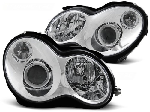 LAMPY PRZEDNIE REFLEKTORY CHROME MERCEDES W203 C-KLASA 07.00-03.04