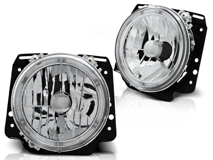 LAMPY PRZEDNIE REFLEKTORY ANGEL EYES CHROME VW GOLF II 2 08.83-08.91