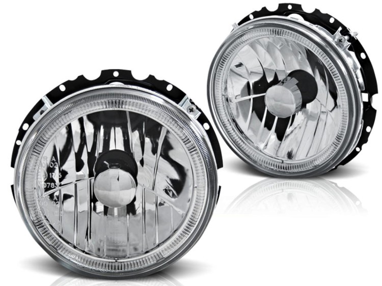 LAMPY PRZEDNIE REFLEKTORY ANGEL EYES CHROME VW GOLF 1 05.74-07.83