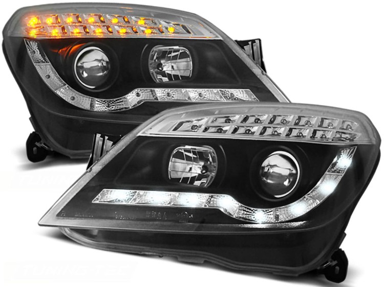 REFLEKTORY LAMPY PRZEDNIE DAYLIGHT BLACK OPEL ASTRA H 03.04-10