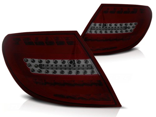 LAMPY TYLNE LED BAR TAIL LIGHTS RED SMOKE MERCEDES C-KLASA W204 SEDAN 07-10