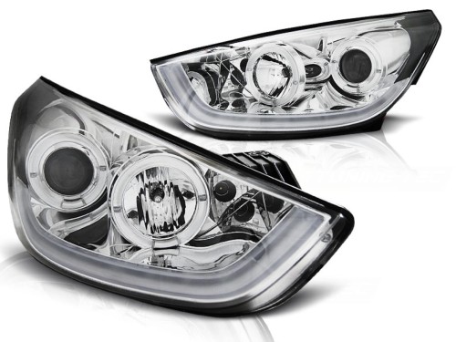 REFLEKTORY LAMPY PRZEDNIE CHROME TUBE LIGHT HYUNDAI TUCSON IX35 10-13