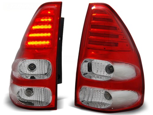 LAMPY TYLNE RED WHITE LED TOYOTA LAND CRUISER 120 03-09