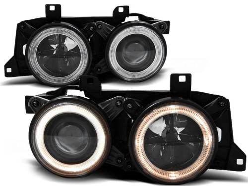 REFLEKTORY LAMPY PRZEDNIE ANGEL EYES BLACK BMW E32/E34