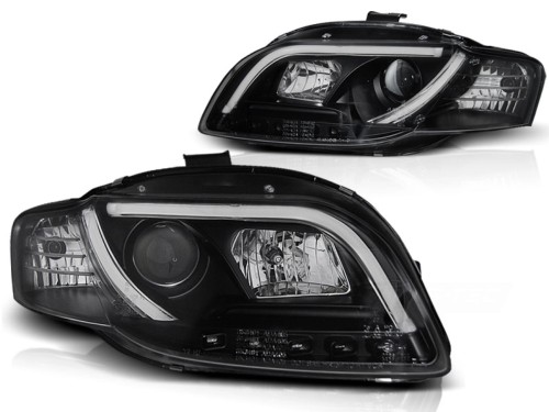 LAMPY PRZEDNIE REFLEKTORY DRL BLACK AUDI A4 B7 11.04-03.08