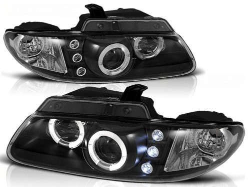 LAMPY PRZEDNIE REFLEKTORY CHRYSLER VOYAGER 96-02.01 ANGEL EYES BLACK