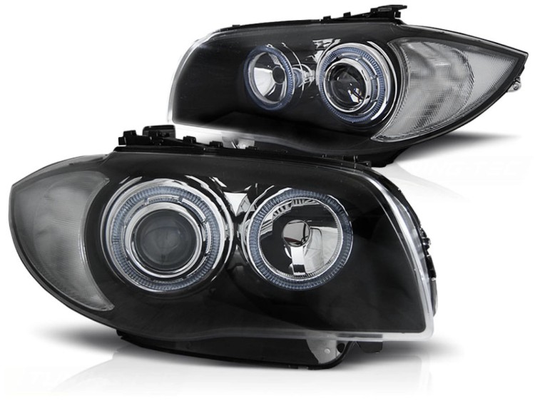 REFLEKTORY LAMPY PRZEDNIE ANGEL EYES RINGI ŻÓŁTE BMW 1 E87 E81 82 88 04-11