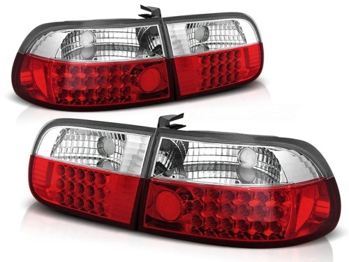LAMPY TYLNE HONDA CIVIC 09.91-08.95 3D RED WHITE LED