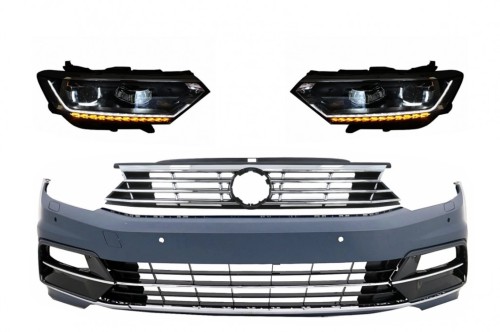 ZDERZAK PRZEDNI VW PASSAT B8 3G (15-18) R-LINE Z REFLEKTORAMI LED
