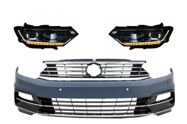 ZDERZAK PRZEDNI VW PASSAT B8 3G (15-18) R-LINE Z REFLEKTORAMI LED