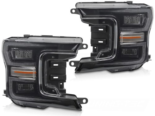 LAMPY PRZEDNIE REFLEKTORY LED BLACK DRL SEQ FORD F150 MK13 17-20