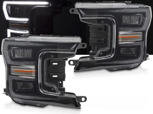 LAMPY PRZEDNIE REFLEKTORY LED BLACK DRL SEQ FORD F150 MK13 17-20