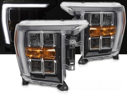 REFLEKTORY LAMPY PRZEDNIE BLACK DRL FORD F150 MK14 20-23