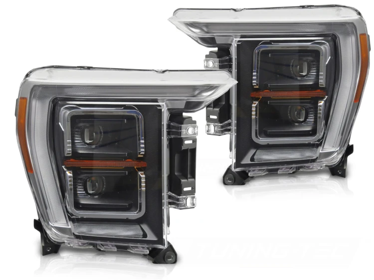 LAMPY PRZEDNIE REFLEKTORY LED BLACK DRL FORD F150 MK14 20-23