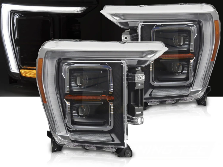 LAMPY PRZEDNIE REFLEKTORY LED BLACK DRL FORD F150 MK14 20-23