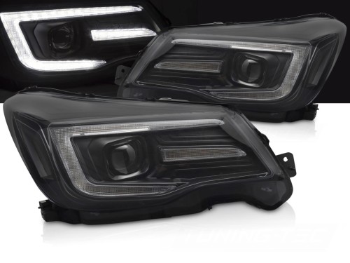 LAMPY PRZEDNIE REFLEKTORY XENON DRL BLACK SUBARU FORESTER IV 13-18