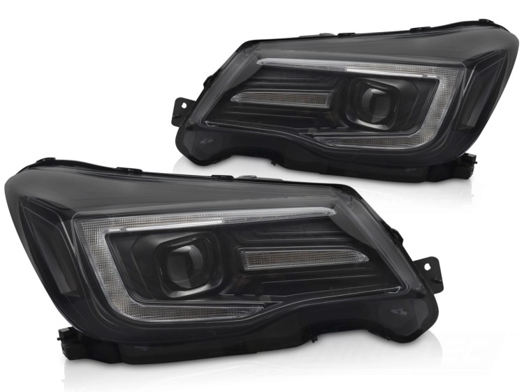 REFLEKTORY LAMPY PRZEDNIE DRL BLACK SUBARU FORESTER IV 13-18
