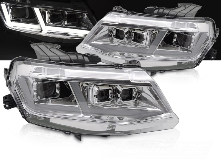 REFLEKTORY LAMPY PRZEDNIE CHEVROLET CAMARO 16-18 FULL LED CHROME