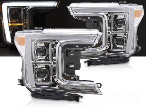 LAMPY REFLEKTORY PRZEDNIE FULL LED CHROME FORD F150 MK13 17-20