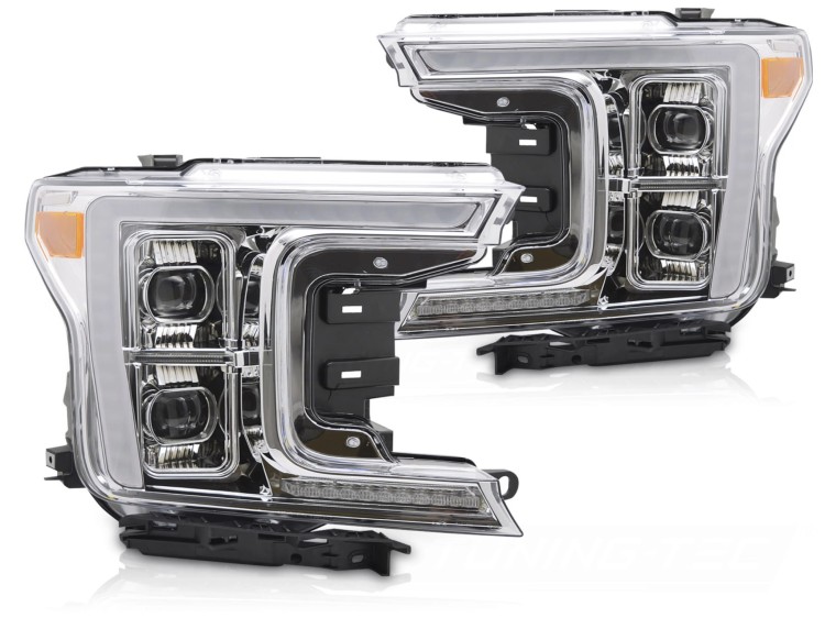 LAMPY REFLEKTORY PRZEDNIE FULL LED CHROME FORD F150 MK13 17-20
