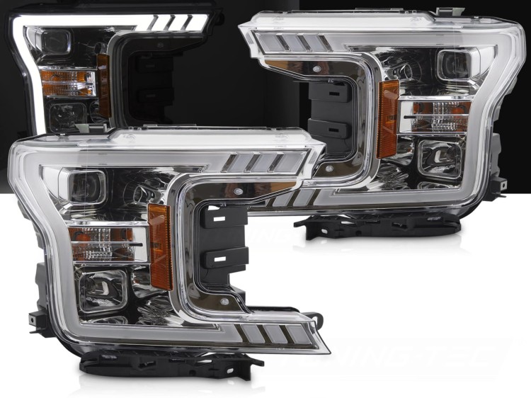 REFLEKTORY LAMPY PRZEDNIE CHROME FORD F150 MK13 17-20