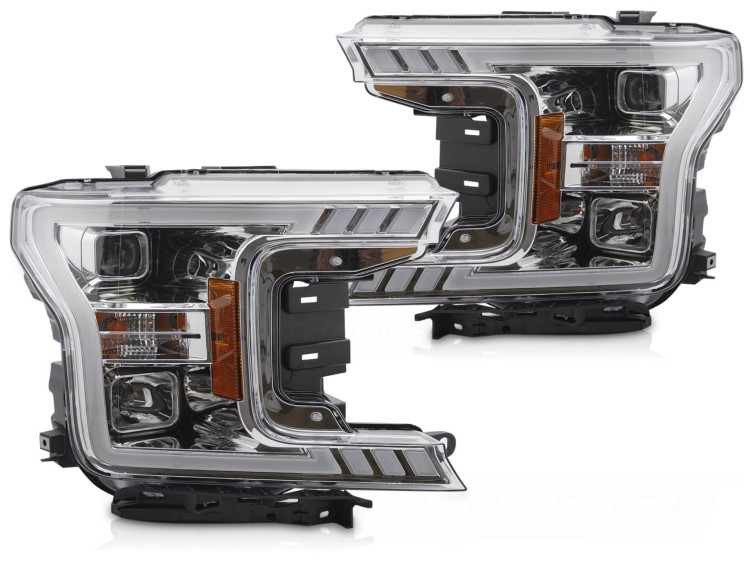 REFLEKTORY LAMPY PRZEDNIE CHROME FORD F150 MK13 17-20
