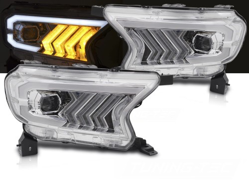 REFLEKTORY LAMPY PRZEDNIE CHROME FORD RANGER V 16-22
