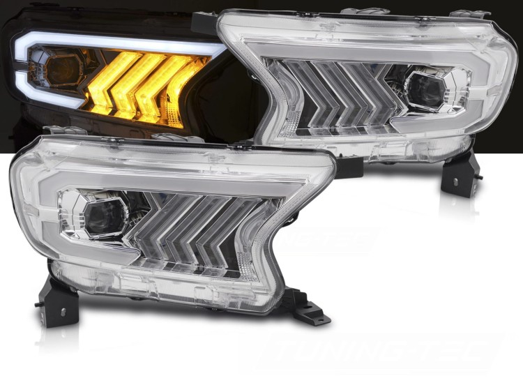 REFLEKTORY LAMPY PRZEDNIE CHROME FORD RANGER V 16-22