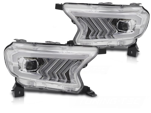 REFLEKTORY LAMPY PRZEDNIE CHROME FORD RANGER V 16-22